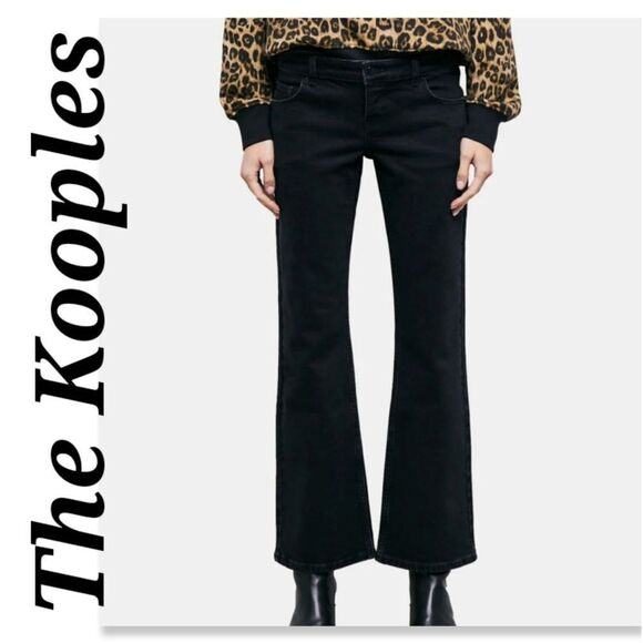 NWT The Kooples Black Boot Cut Jeans Sz 28 - Picture 1 of 8